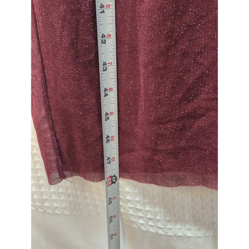 Tash+Sophie Dress Women Sz Med Burgundy Long Sleeve Turtleneck Sheer Layer 7294 - Picture 4 of 8